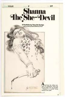 Tony DeZuniga The Rampaging Hulk #9 "Shanna the She Devil" Folio Section Splash Original Art (Marvel Comics, 1978)...