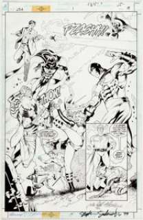 Stephen Sadowski and Michael Bair JSA #1 Splash Page 19 Original Art (DC, 1999).... | Heritage