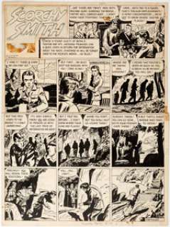 Frank Robbins Scorchy Smith Sunday Comic Strip Original Art dated 3-12-44 (AP Features, 1944).... | Heritage