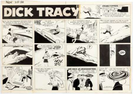 Chester Gould Dick Tracy Sunday Comic Strip Original Art dated 11-25-56 (The Chicago Tribune, 1956).... | Heritage