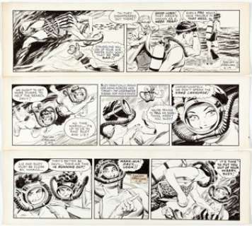  - Al McWilliams Davy Jones Daily Comic Strip Original Art 3 Consecutive (United Feature Syndicate, 1962)....