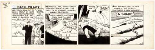 Chester Gould Dick Tracy Daily Comic Strip Breathless Mahoney Original Art dated 7-18-45 (News Syndicate Co., 1945... | Heritage
