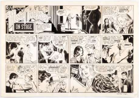 Leonard Starr Mary Perkins, On Stage Sunday Strip Original Art dated 3-7-65 (Chicago Tribune, 1965).... | Heritage