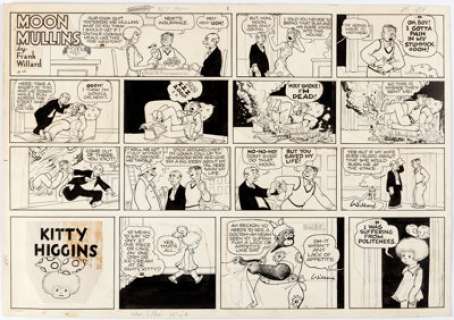 Frank Willard Moon Mullins and Kitty Higgins Sunday Comic Strip Original Art (5), Color Guides (2), an... (Total: 14 Items) | Heritage