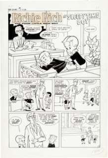  - Warren Kremer Richie Rich #2 Complete 5-Page Story "Sleepytime Boy" Original Art (Harvey Comics, 1961).... (Total: 5 Items)
