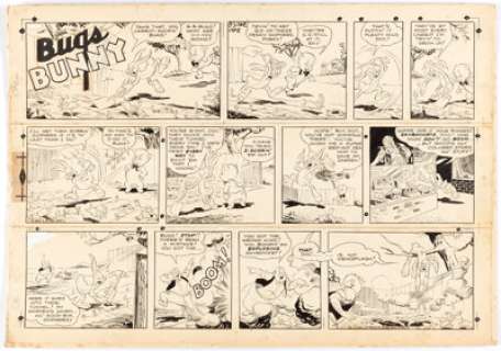  - Carl Buettner Bugs Bunny Sunday Comic Strip Original Art dated 5-11-47 (NEA, 1947)....