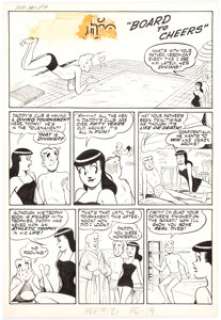 Harry Lucey Pep Comics #121 Complete 3-Page Story "Board to Cheers" Archie and Veronica Original Art (Archie Comic... (Total: 3 Original Art) | Heritage