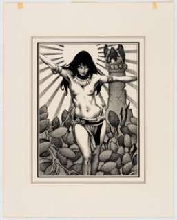 Stephen Fabian - Bêlit: Queen of the Black Coast Illustration Original Art (1985).... | Heritage