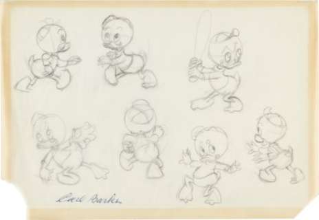 Carl Barks - Huey, Dewey, and Louie Preliminary Artwork Original Art (undated).... | Heritage