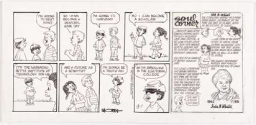 Morrie Turner Wee Pals Sunday Comic Strip Original Art dated 9-7-2008 (Creators Syndicate, 2008)....