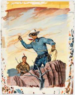Hank Hartman The Lone Ranger #73 Cover Painting Original Art (Dell, 1954)....