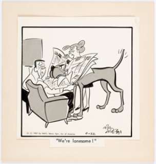 Brad Anderson Marmaduke Daily Comic Strip Original Art dated 4-22-67 (National News Syndicate, 1967)...