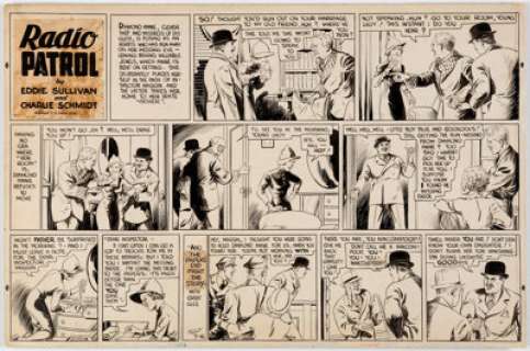 Charles Schmidt Radio Patrol Sunday Comic Strip Original Art dated 7-16 (King Features Syndicate)....