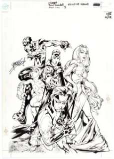 Yvel Guichet and Aaron Sowd Relative Heroes #1 Cover Original Art (DC, 2000). Cover art from the first issue of -