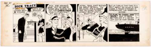 Chester Gould Dick Tracy Daily Comic Strip Original Art dated 12-27-45 (Chicago Tribune Syndicate, 1945). Gould - | Heritage
