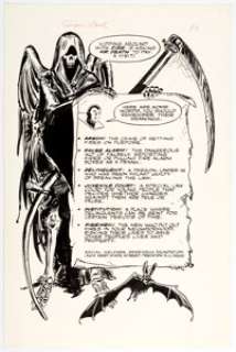 Frank Thorne Far Out Green Super Cool #4 Inside Back Cover Public Service Announcement Illustration Original Art - | Heritage