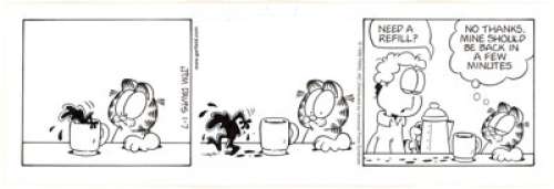 Jim Davis Garfield Daily Comic Strip Original Art dated 1-7-98 (PAWS/Universal Press Syndicate, 1998). Garfield’s - | Heritage