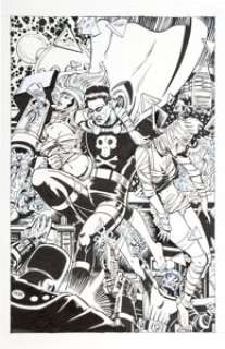 Will Meugniot Exciting Comics #7 Cover Black Terror Original Art (Antarctic Press, 2020). One of the most popular -