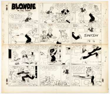 Chic Young | Blondie Sunday Comic Strip Original Art dated 7-13-47 (King Features Syndicate, 1947). | Heritage