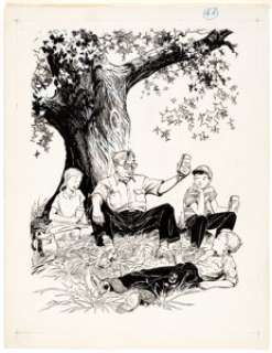 Louis Darling | The Enormous Egg Illustration Original Art (Little Brown, 1956). | Heritage