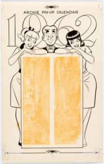 Harry Lucey (attributed) - Archie Pin-Up Calendar 1962 Original Art (Archie, 1961). This lovely pin-up piece would - | Heritage