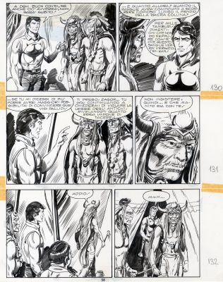 Gallieno Ferri | Tavola originale per Zagor 289  Zenith 340 ‘La collina sacra’. Cm. 29 x 36 circa. Anno di esecuzione 1989. Pag. 58. | Art e Fumetto