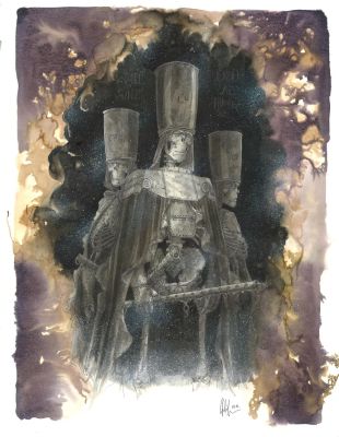 Lot 113 - LIBERGE né en 1965. Mardi-Gras Descendres. Les trois miliciens.