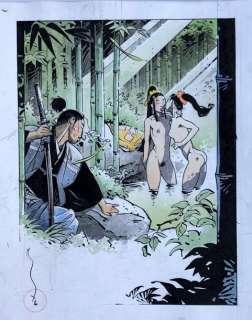 Michetz/Kogaratsu. Dessin original illustrant 2 femmes se baignant épiées par Kogaratsu.... | 68 Art Auction