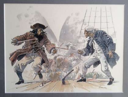 Hermann | Illustration originale en couleur  - Diable des sept mers (carnet de croquis) | Catawiki