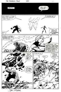 John Byrne - Fantastic Four #254 P 17 (The Thing Throughout in Action! Invisible Woman & Torch Also) 1983
