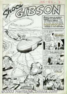 Unknown Artist - Original Art for Speed Comics #30 Complete 8-page Story "Shock Gibson: Terror in the - | Heritage