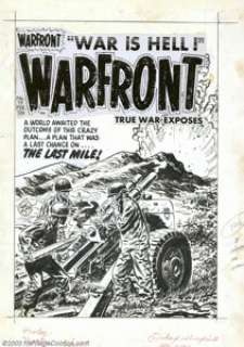 Lee Elias - Original Cover Art for Warfront #19 (Harvey, 1954). Lee Elias discharges another dynamite cover from - | Heritage