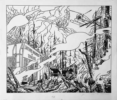 FLOCH Jean Claude  - Les pompiers  - Illustration de grande taille en hommage aux [...] | Vermot et Associés
