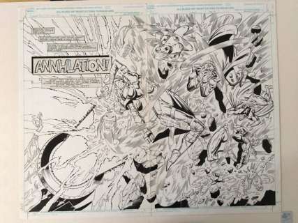 Original Art Double Splash Page By Geoff Senior | Marvel Comics  - Battletide III #3  - Pages 2 and 3  - (1993) | Catawiki