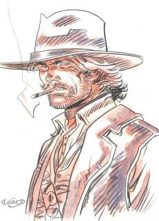 Aquarelle originale portrait de Durango par Thierry GIROD