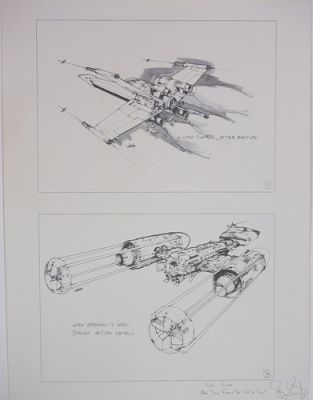 X-Wing and Y-Wing Star Craft Design Print by Joe Johnston | eBay US (Buy It Now)
