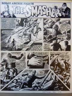 Kearon, Edward | Original page  - Robot Archie  - Fights The Smasher  (1973) | Catawiki