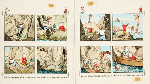 Rupert the Bear 2 page original artwork cels from The Rupert Annual… | Comic Book Auctions ltd