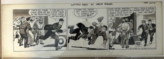 Captain Easy Original Comic Strip Art July 13th, 1961 by Leslie Turner h6"x w18" | eBay US (Buy It Now)