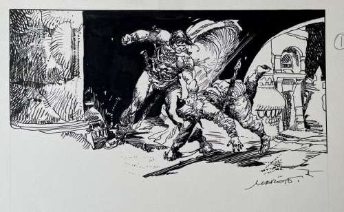 Maroto/Conan. Dessin orignal illustrant Conan comb… | Dagoty