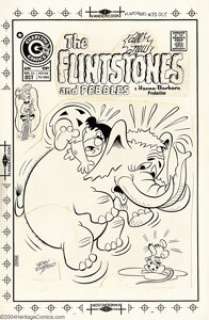 Ray Dirgo - Original Cover Art for the Flintstones #33 (Charlton, 1974). Fred faces an age-old terror in the form - | Heritage