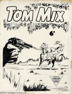 Mick Anglo (attributed) - Original Cover Art for Tom Mix #114 (L. Miller). This cover was done for a L. Miller and - | Heritage