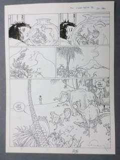 Hermann | Planche originale avec une très grande Illustration  - Hé Nic! Tu Rêves?  - (Novembre 1980) | Catawiki