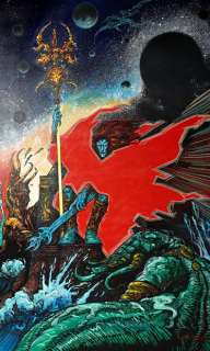 Druillet, Philippe (1944 - 76 Ans) | Yragael. Impression jet d’encre avec rehauts d’acrylique, 150 x 250 cm. Reprise en peinture (1993) d… | Stanley’s Auction