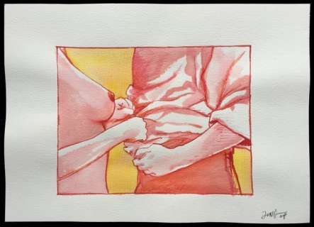 Jung | Dessin original en couleur (p.90-91)  - Frôlements  - (2009) | Catawiki