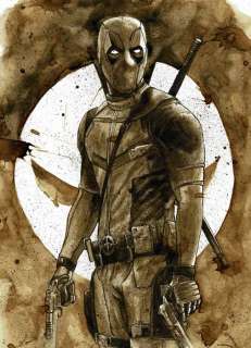 Deadpool - Original Coffee Drawing By Juapi | Catawiki