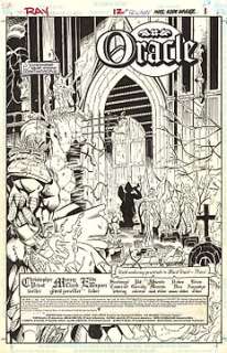 Original Art Page By Manny Clark and Edde Wagner - DC Comics - The Ray #12 - Page 1, title splash - (1995) 