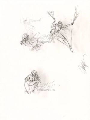 J. Scott Campbell | SOLD - Original Art: Silk #3, Silk, Black Cat Prelims (2016) | J. Scott Campbell