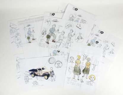 LE GALL Franck Theodore Pousse Ensemble de mises en couleur sur documents imprimés,... | Vermot et Associés