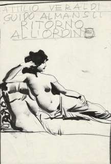 Pinter, Ferenc - preparatory drawing for a cover, "Ritorno all’Ordine" | Catawiki
